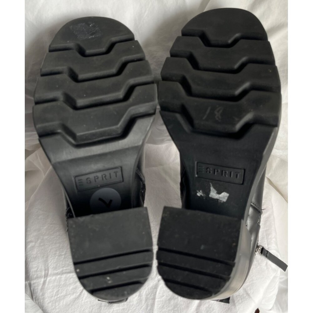 Esprit Perlina Black Chunky Boots Ankle Zip Lug High Heel Platform Casual Wom 7 - Picture 3 of 10